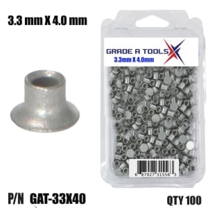 3.3mm x 4.0mm Self Piercing Rivets, 100/Box