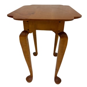 Lamp Table with Hand Sawn Queen Anne  Legs $2625
