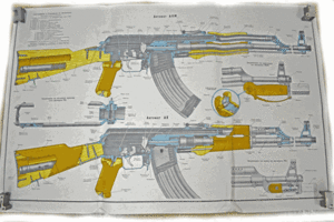 ORIGINAL BULGARIAN MILITARY AUTOMATIC AKM POSTER. VERY RARE