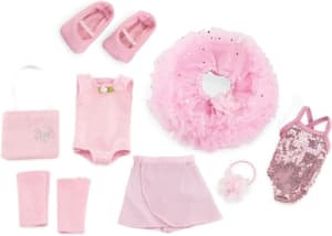 photo of Emily Rose 18-inch Ballet Essentials BUNDLE - 5 Piece Ballerina Practice Outfit BUNDLED with our  4 PC Ballet Dance Clothing & Accessories Set Compatible with 18-in American Girl Dolls