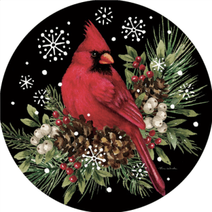 Cardinal Pine Cones Accent Magnet