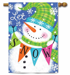 Snowman Banner Decorative House Flag