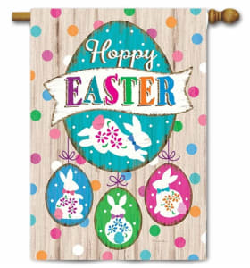 Wooden Easter Decorative House Flag
