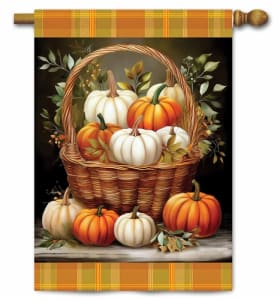 Pumpkin Basket Decorative House Flag