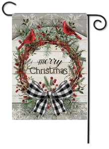 Berry Wreath Decorative Garden Flag