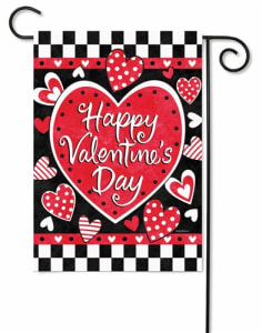 Valentine's Check Decorative Garden Flag