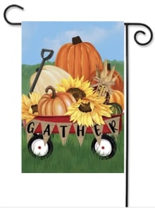 Gather Harvest Wagon Decorative Garden Flag