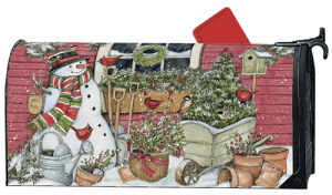 Garden Snowman MailWraps Mailbox Cover