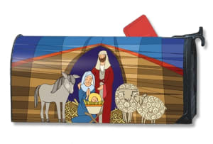 Stained Glass Nativity MailWraps Magnetic Mailbox Cover