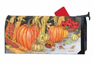 Pumpkins and Maize MailWraps Mailbox Cover