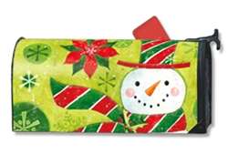 Candy Hat Snowman MailWrap Magnetic Mailbox Cover