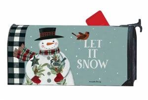 Holly Snowman MailWraps Mailbox Cover