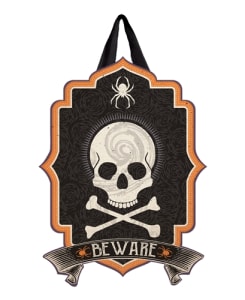 Skeleton Beware PVC Door Decor