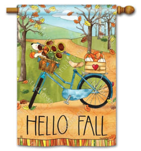 Autumn Bike Ride  BreezeArt Standard House Flag