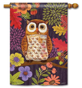 Floral Owl BreezeArt Standard House Flag