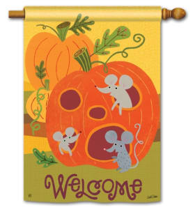 Pumpkin Critters BreezeArt Standard House Flag