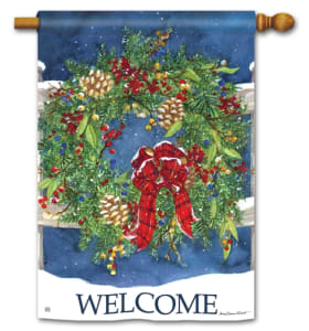 Winter Wreath BreezeArt Standard House Flag