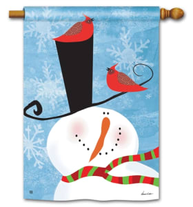 Snowman Whimsy BreezeArt Standard House Flag