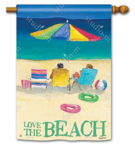 Love The Beach BreezeArt Standard House Flag