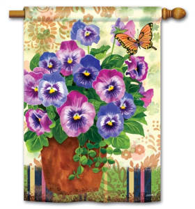 Pretty Pansies BreezeArt Standard House Flag