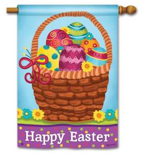 Basket Full of Eggs BreezeArt Standard House Flag