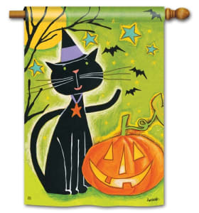 Black Cat Magic BreezeArt Standard House Flag