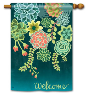 Boho Succulents BreezeArt Standard House Flag