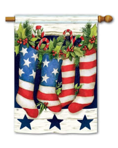 Patriotic Stockings BreezeArt Standard House Flag