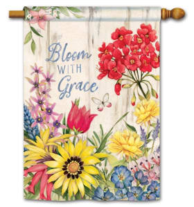 Bloom With Grace BreezeArt Standard House Flag