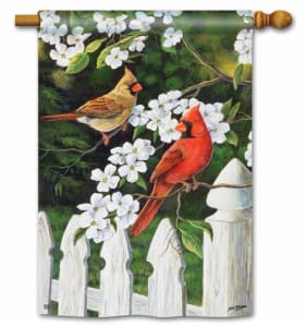 Dogwood Cardinals BreezeArt Standard House Flag