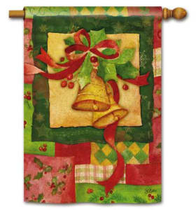 Patchwork Bells BreezeArt House Flag