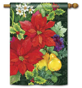 Poinsettia Fruit BreezeArt Standard House Flag