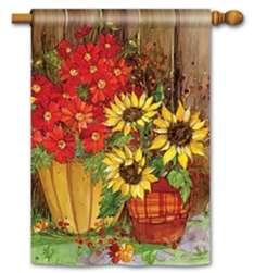 Fall Flowers Decorative Standard House Flag