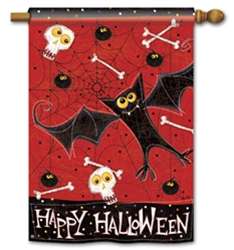 Bats & Bones BreezeArt Standard House Flag Vicky Hutto Halloween