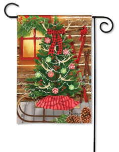 Christmas at the Cabin BreezeArt Garden Flag