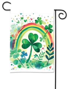 Rainbow Clover BreezeArt Garden Flag