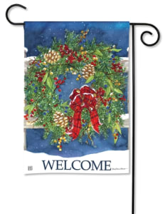 Winter Wreath BreezeArt Garden Flag