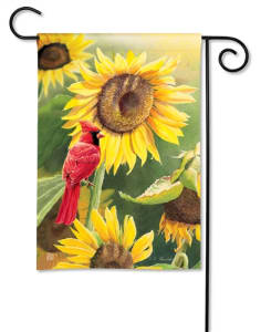 Sunflower Cardinal BreezeArt Garden Flag