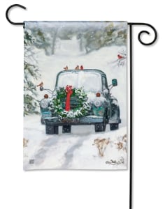 Snowy Roads BreezeArt Garden Flag