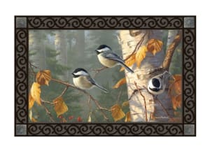 Chickadee Trio MatMates Decorative Doormat
