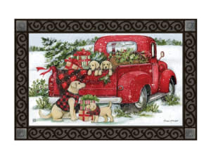 Christmas Puppies MatMates Decorative Doormat
