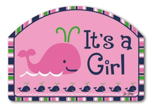 Whales - It's a Girl MailWraps Yard DeSigns Magnetic Sign
