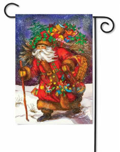 Santa Trek Decorative Garden Flag