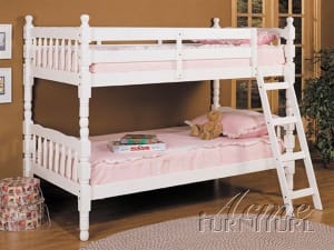 Twin/Twin Bunk Bed in White Finish by Acme - 02298