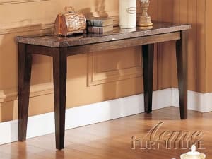 Danville Black Marble Top Sofa Table in Espresso Finish by Acme - 7144