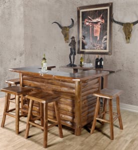 Adirondack Teak 5 Piece Bar Table Set in Natural Teak Finish by AFD Home - AFD-10573671