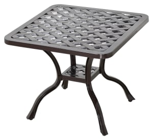 Savannah Outdoor End Table in Brown Bronzed Powder Coat Finish by Bridgeton Moore - AFD-10636512