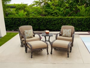 Grand Bonaire Weave 5 Piece Outdoor Club Chair Set in Powder Coat by Bridgeton Moore - AFD-10867206