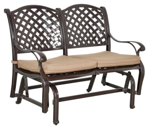 Savannah Outdoor Bench Glider in Brown Bronzed Powder Coat Finish by Bridgeton Moore - AFD-11232042