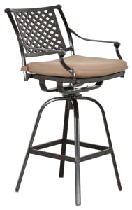Savannah Outdoor Bar Stool in Brown Bronzed Powder Coat Finish by Bridgeton Moore - AFD-11232085